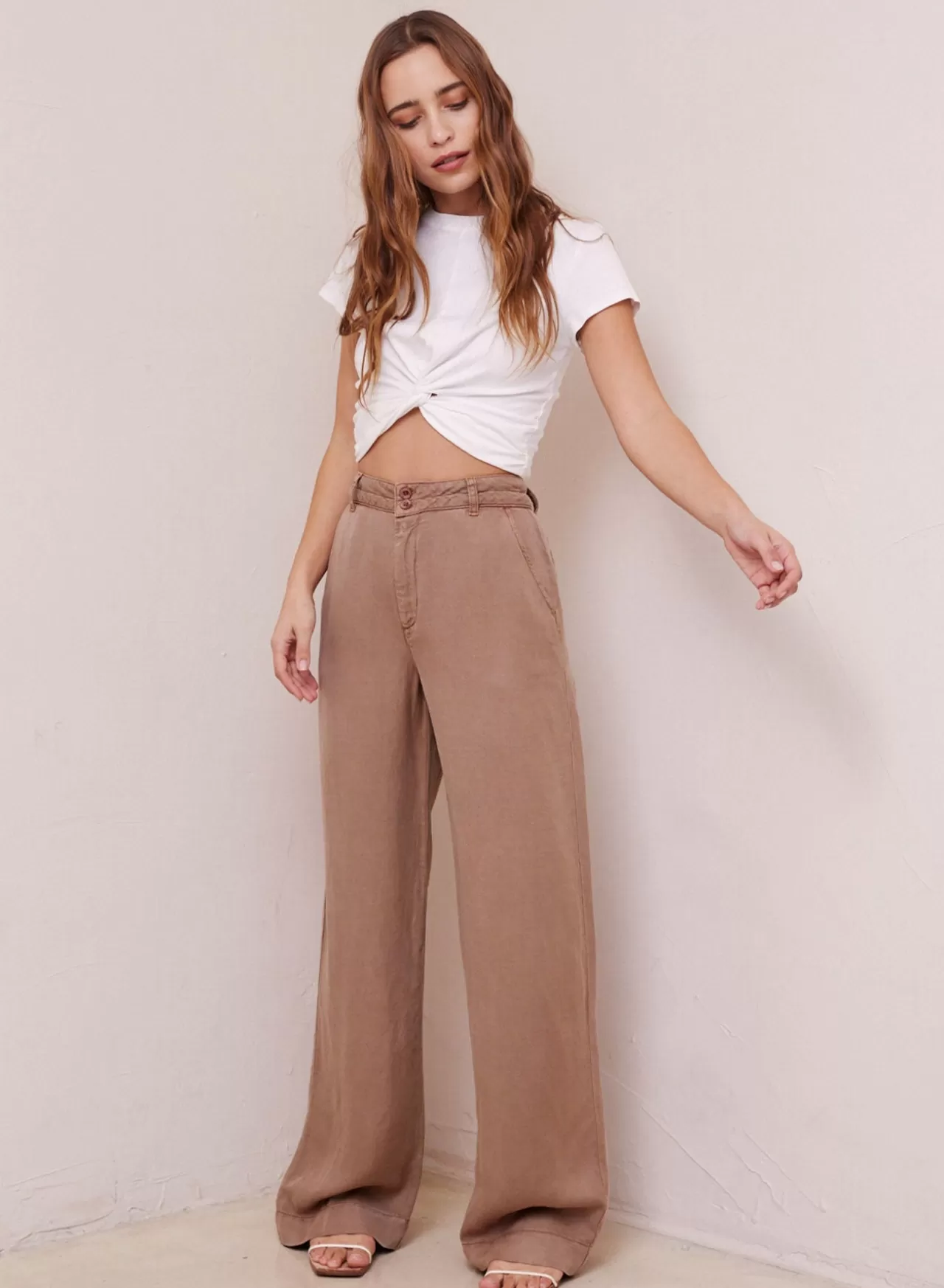 Bella Dahl Pants^Harper Linen High Waist Jean - Mocha Chocolate