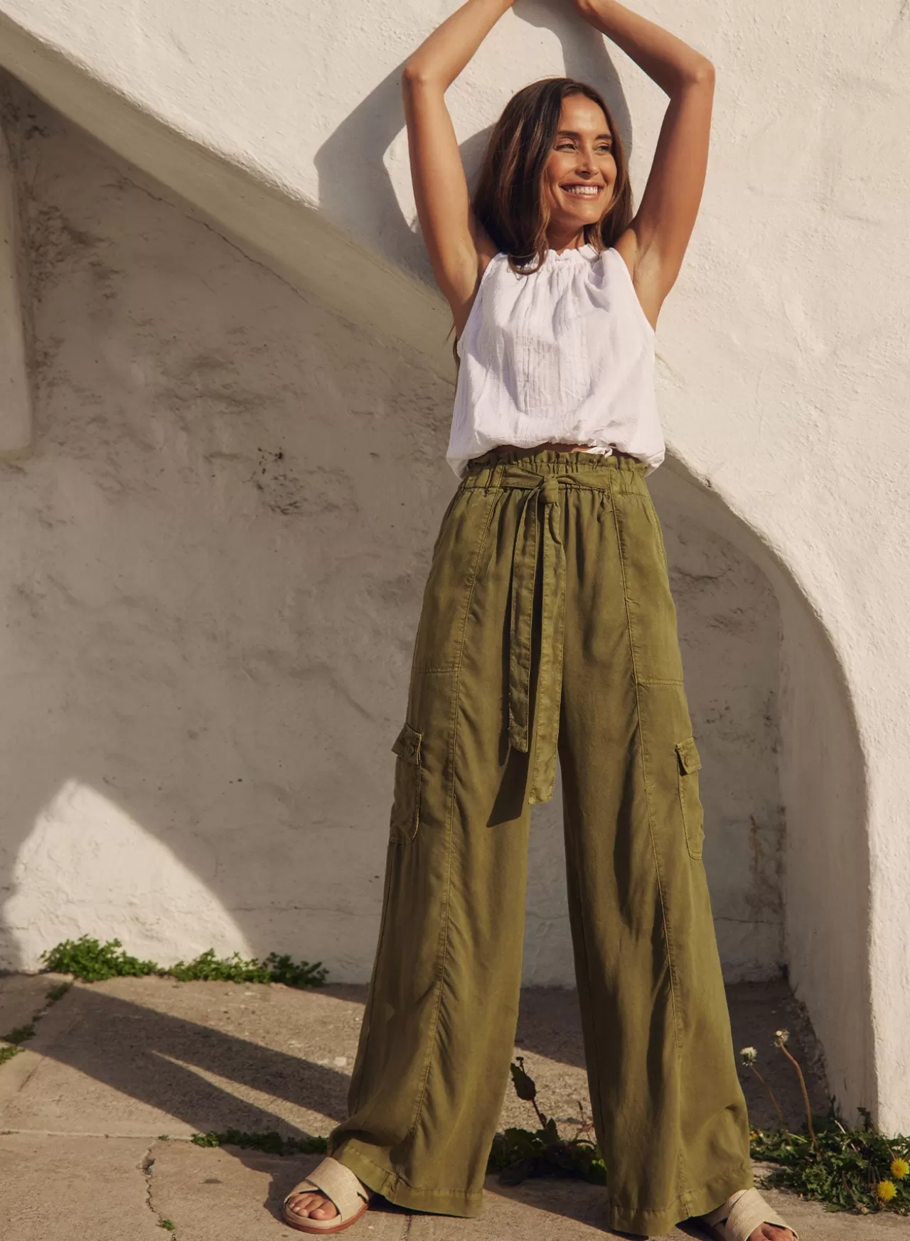 Bella Dahl Pants^High Waisted Seam Pant - Jungle Green