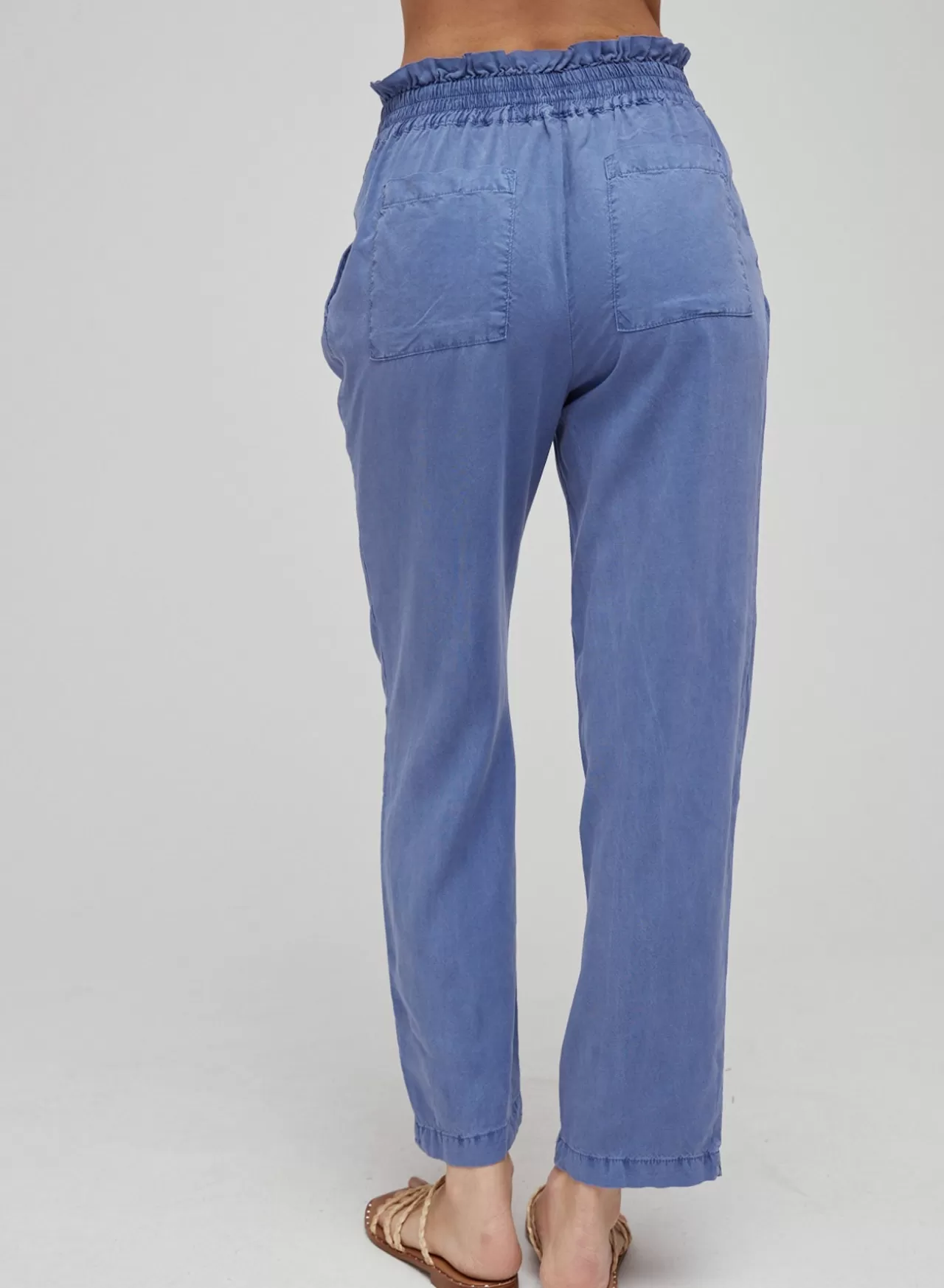 Bella Dahl Pants^High Waisted Seam Pants W/ Sash - Mykonos Blue