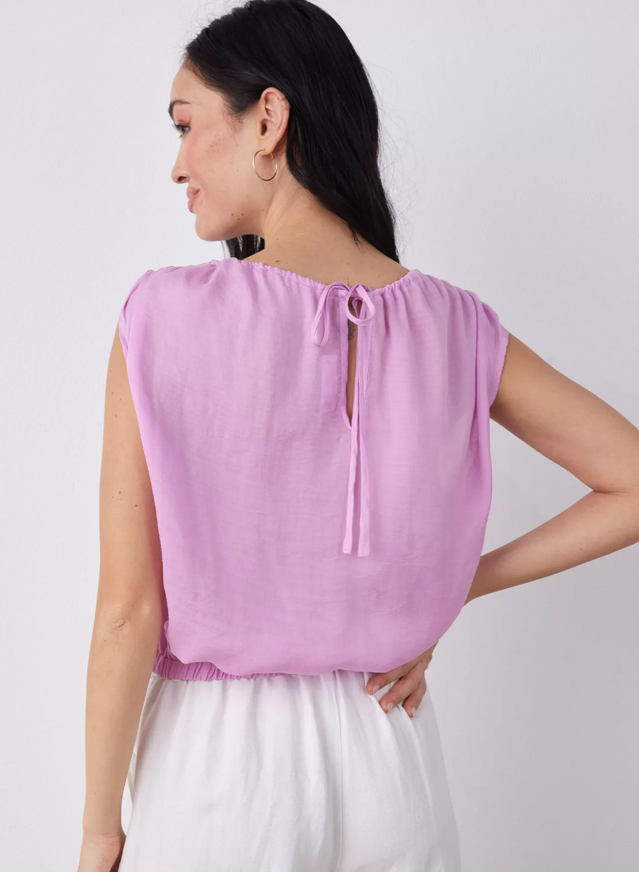 Bella Dahl Sleeveless^Keyhole Back Tencel Tee - Orchid Glow