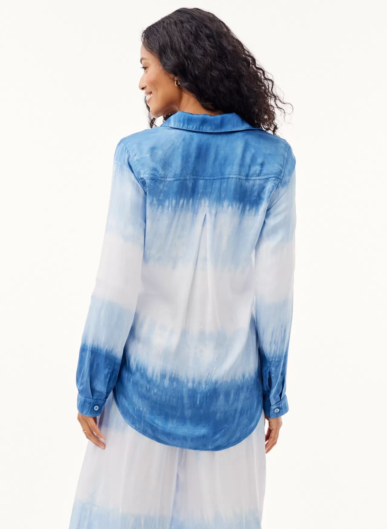 Bella Dahl Long Sleeve^Long Sleeve Classic Button Down - Mykonos Stripe Dye