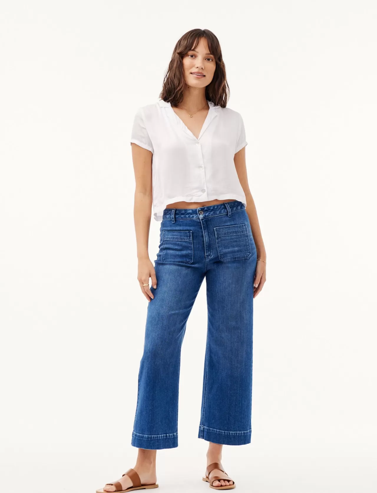 Bella Dahl Pants^Sadie Wide Leg Crop - Blue Lake Wash