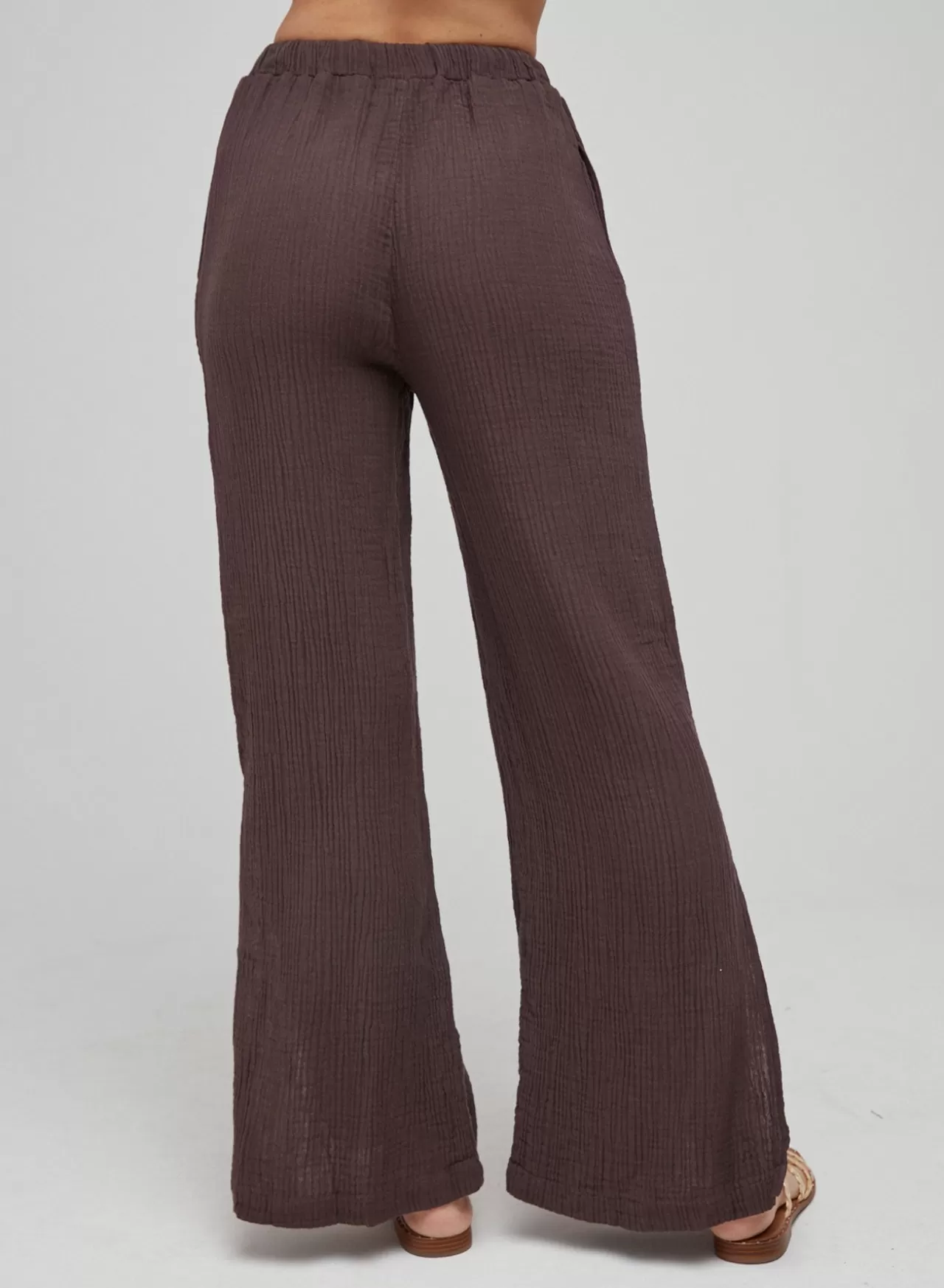 Bella Dahl Pants^Side Slit Wide Leg Pants - Rich Brown