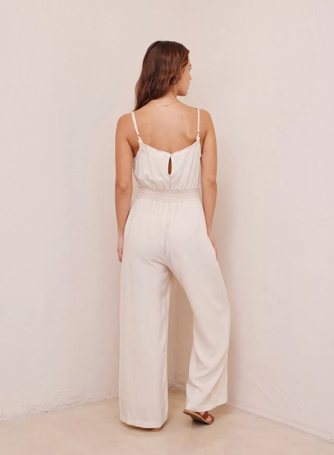 Bella Dahl Jumpsuits & Rompers^Smocked Back Tencel Cami Jumpsuit - Ivory Sand