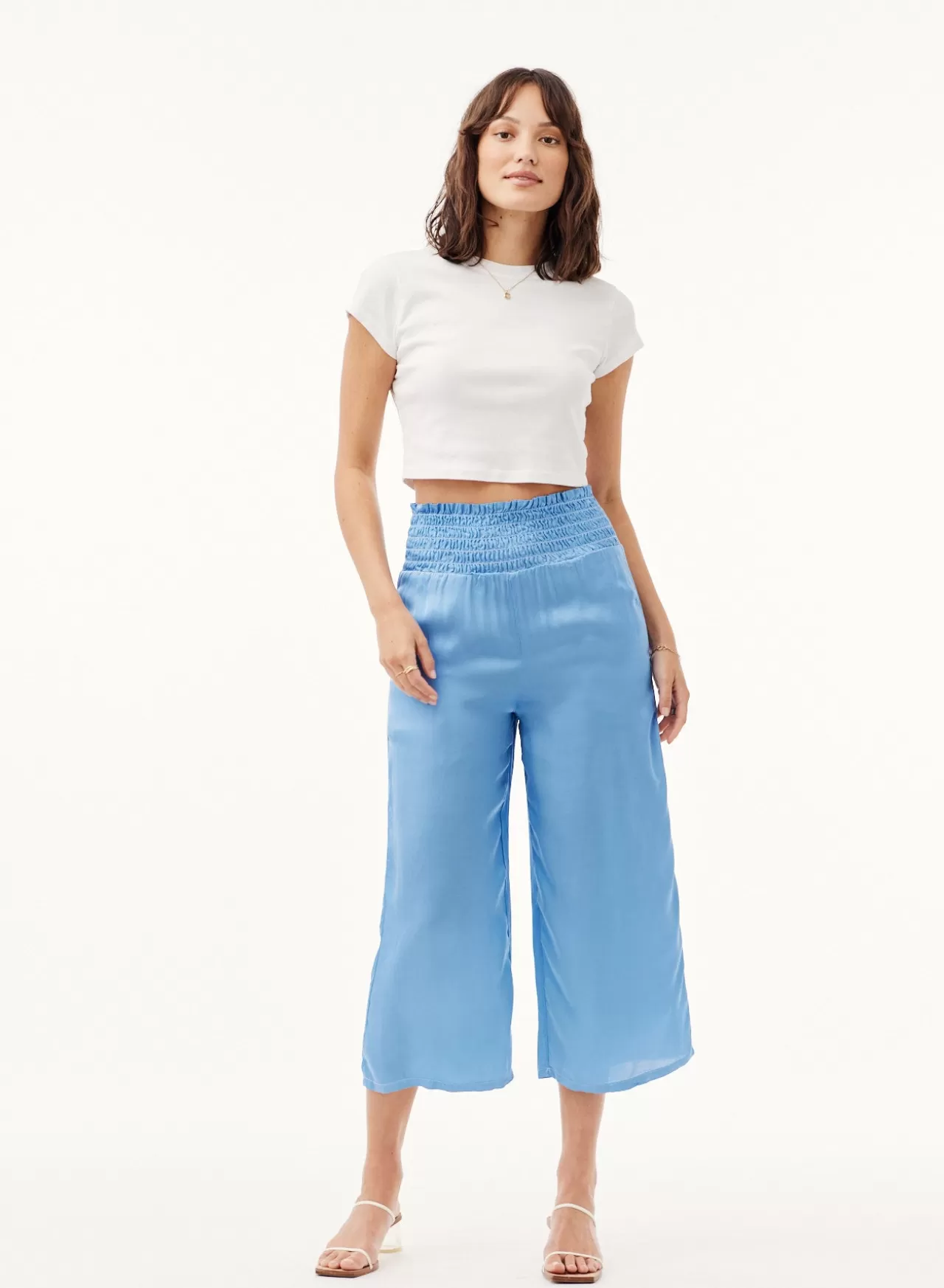 Bella Dahl Pants^Smocked Wide Leg Crop Pants - Soft Indigo