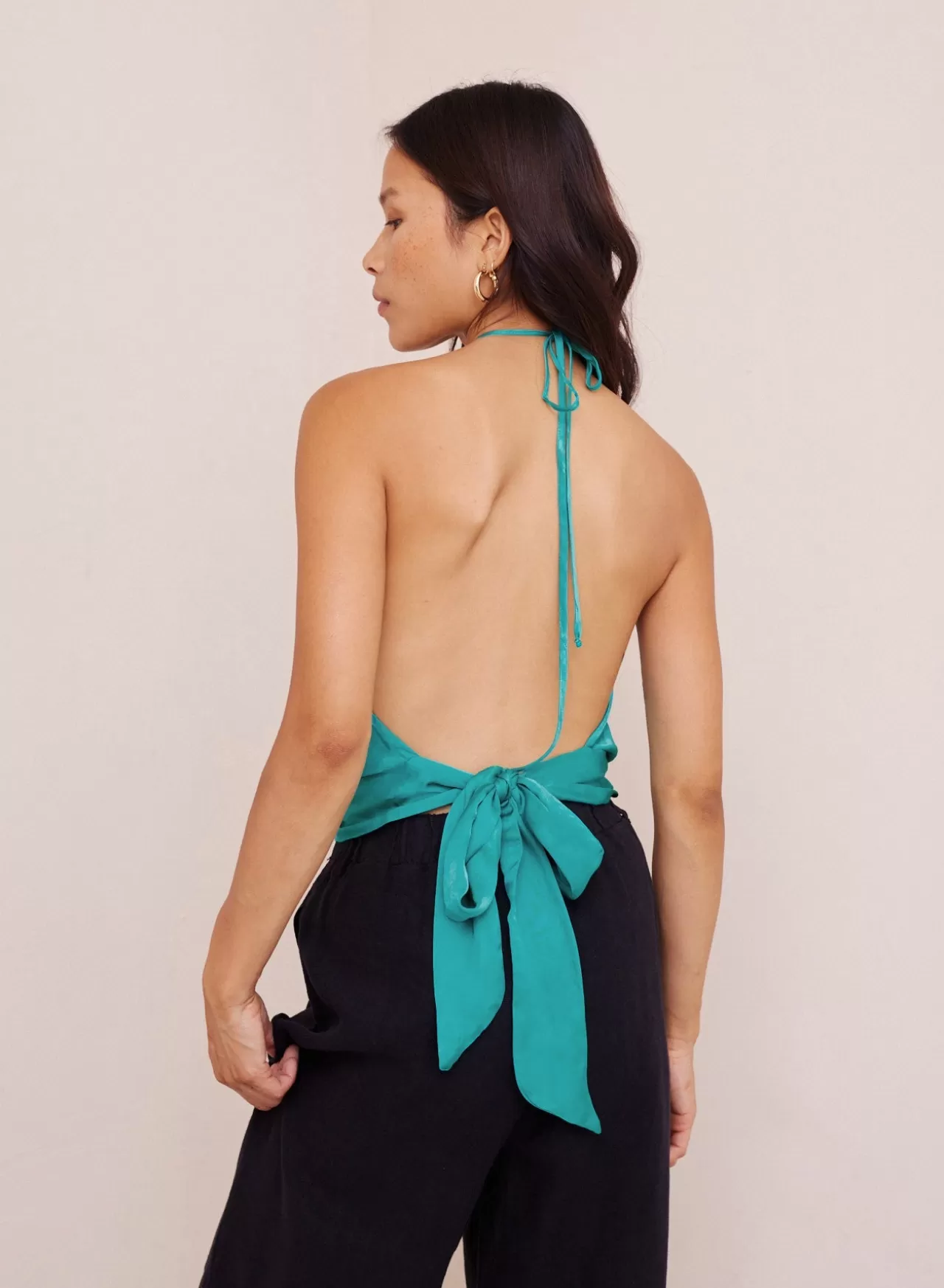 Bella Dahl Sleeveless^Tie Back Halter Top - Tropical Teal